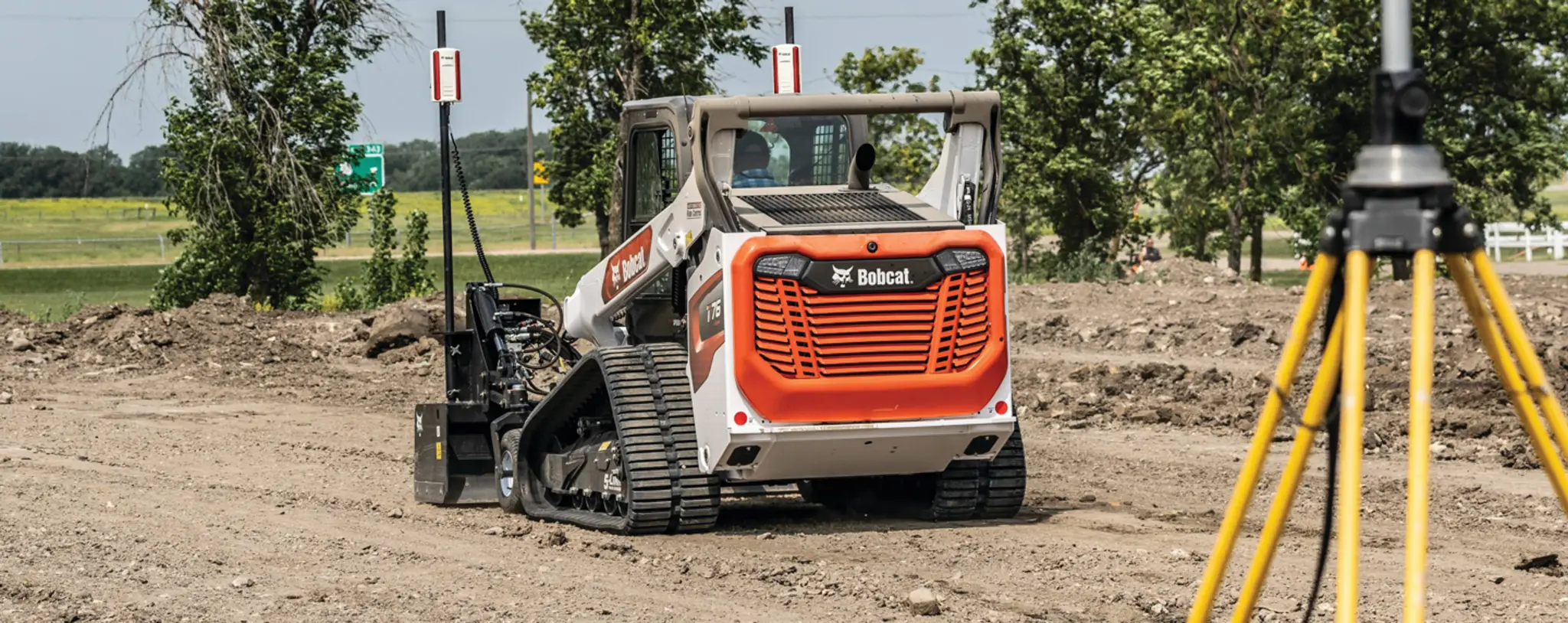 Bobcat compact track loader working on a job site